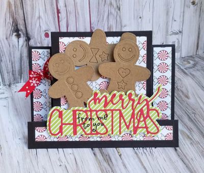 Merry Christmas
trendy christmas word die. gingerbreadman dies and stamp. kind sentiments step up card die set. tsol papers.
