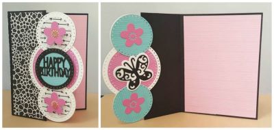 *happy birthday
sizzix dotted framelits circle set. sizzix A2 half card set. papers and embellishments tsol.
