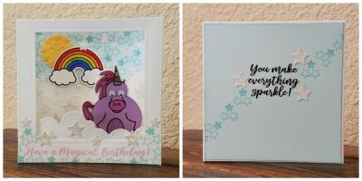 Have a magical birthday
cloud border die. unicorn pudgie. shadow box die. little sun from sizzix tree step up. tsol inks
Keywords: unicornpudgie5 shadowbox