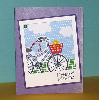 *wheely miss you
bicycle2stamp and dies. tsol paper and brad.  photo frame die set
