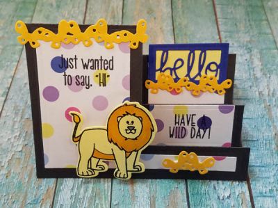 *have a wild day
lion2stamp + dies. sizzix mini step up die card set. 
