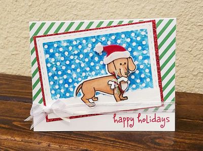 *happy holidays
Dotted background die, friends4cookie, stitched rectangle, hats4critters, sayings4cookie
Keywords: friends4cookie hats4critters