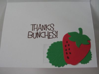 Strawberries Thank You Card inside

