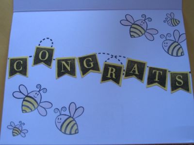 Bee4me, hive4bees, alpha4banners Congrats card inside
