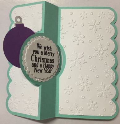 Circle flip-its Christmas card inside
Definitely not the colors I would pick for Christmas cards but I wanted to step out of my comfort zone like Stephanie always says :)
