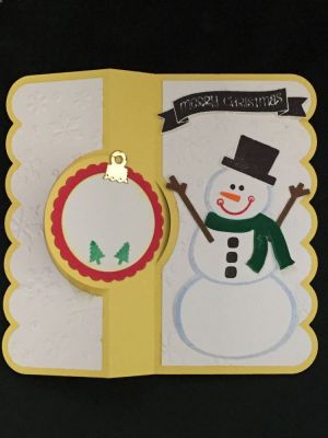 Snowman circle Flip-its card inside
