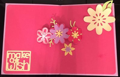 Flower 3D Birthday card - inside
