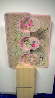 Birthday card
Using multiple stamp sets, Greetings4birthday, Getwell2you, Crazy4daisies, & Spinner2stamp, Stephanie Barnard cardstock & inks. Triple Fancy Flip-It Die.
Keywords: Triple Flip-it