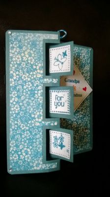 Congratulations card
Flip-it card using multiple stamps from sets...Keep Calm, Samplers2Love, Standup4 Sentiments, & Getwell2you. Stephanie Barnard cardstock & inks/sprays, & triple square flip-it die.
