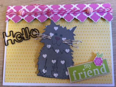 Hello my friend
Simple card using April 2015 kit and Cat2stamp
Keywords: Cat2stamp April kit hello friend
