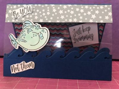 Keep Swimming 3D
This card uses a piece of transparency to give a 3D look to the card
Keywords: fish clear