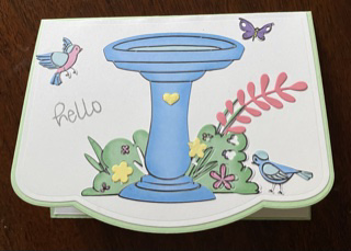 White Birdbath card
