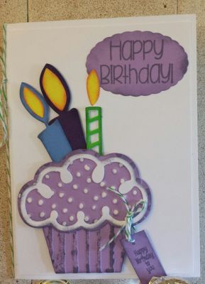 Happy Birthday!
cupcake die and candle die
hanging tag

