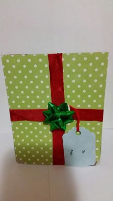 Front of pop up Merry Christmas
