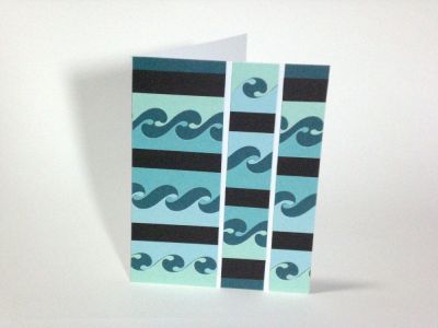 Wave Graphic
Varying shades of blue cut with sandals2cut dies, flipped and flopped in different directions to make a graphic design suitable for a masculine card or an any time card.
