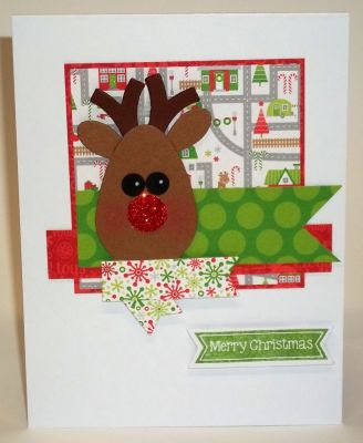 Reindeer Christmas Card
A fun reindeer card using patterned paper from Doodle Bug and the lights4Christmas die  set
Keywords: lights4Christmas reindeer