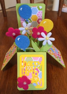 Bday Box w/felt flowers & balloons
Birthday box with felt flowers and balloons from Stamps of Life
Keywords: box card die, felt flower, felt balloon