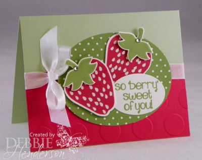 So Berry Sweet of You!
I white embossed the specks on the strawberries so they stood out
Keywords: strawberry strawberries berry sweet