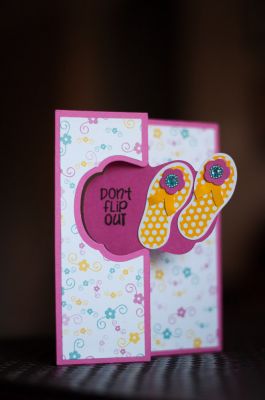 Don't flip out!
This was made with the cut outs that were in our Oct. club set (which is why I don't have coordinating pieces).  I do have other flips its but wanted to use this one for the contest.  Love it with the flip flops
Keywords: flip it, flip flops