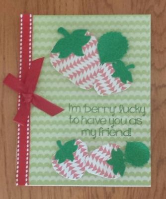 I'm berry lucky to have you as my friend!
Pattern paper for strawberries
