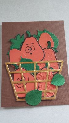 Halloween or Fall card
Used strawberries stamp for pumpkins and basket die.
