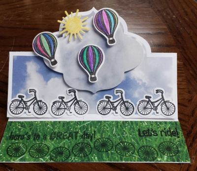 Lets Ride and have a great day!
Used hot air balloon stamp set too
