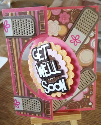 Get Well Soon
Also used Circle Flip It and Get Well Soon Die Set. Stamped flower from Windows Framelits stamps and dies.
