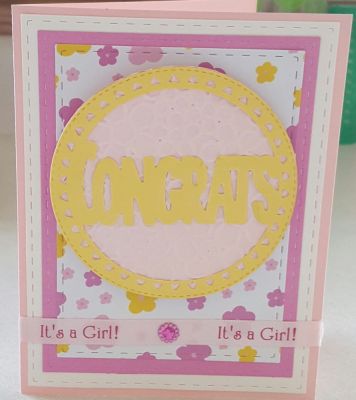 Congrats it's a girl
Congrats Die
Stitched rectangles
