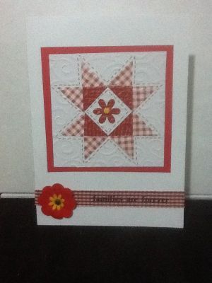 I've been wanting to make a quilt card for my Mom and the little triangle dies that come with the kites were perfect!  Also, loving the mini and quarter sized flower dies and the felt!
