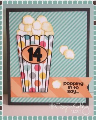 Popping in . . . 
Birthday card for my son Adam.
Keywords: Birthday, Popcorn, Masculine
