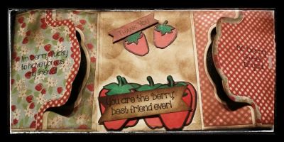 Sweet as strawberries
Keywords: Gate fold card, strawberries2stamp, Strawberry Club die set, Sizzix Royal Stand-Up Card Framelits and the Sizzix Royal Labels Framelits., gatefold card