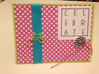 My 9 year old daughter made the card :).
