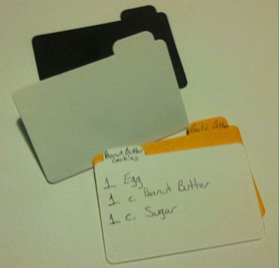 Mini Recipe cards and Folders
When you don't have a lot of space, go mini. 
