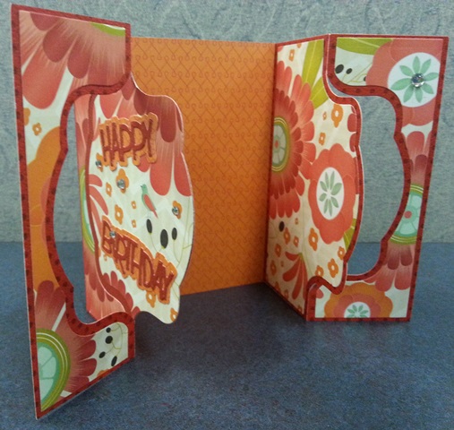 Happy Birthday
I used Stephanie’s video “How to Make a Gate Fold Card using a Sizzix Stand-up Die by Stephanie Barnard” via youtube.  https://www.youtube.com/watch?v=dg3-avKRckI
