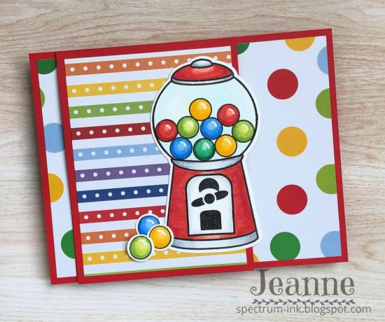 Bubblegum4me Front Flap Card
I love how bright and cheery this turned out!  It was very easy to color and quick to put together!
