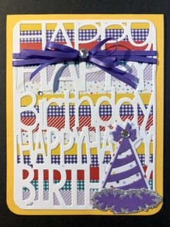 Happy Birthday
Birthday card using the birthday thinlit  die
Keywords: Birthday