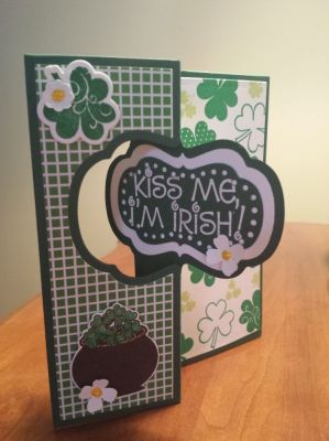 Lively Flipit, Lively Framlits, Happy Collection patterned paper.  I made my own shamrock paper so easy and fun with this set.
