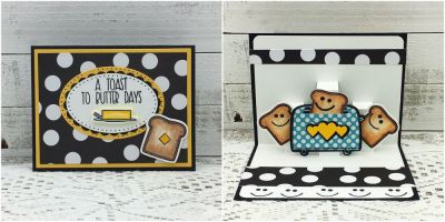 Butter Days
toast2stamp, Sizzix Dotted Ovals, Sizzix Oval Flip-its Card Set, Sizzix Generic 3-D Drop-ins, TSOL papers and ink
