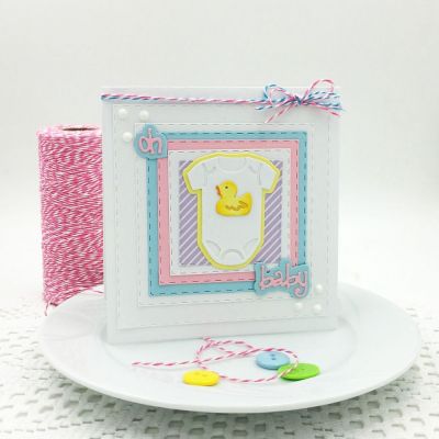 Oh Baby!
Sizzix Triplits Oh, Baby, TSOL Stitched Square Dies, TSOL papers and markers
