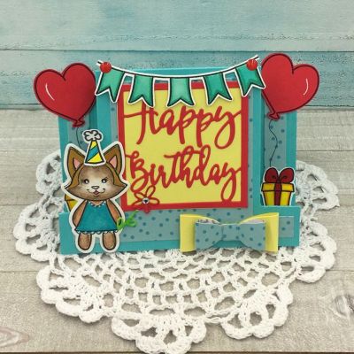 Happy Birthday
Center Step Card Die, Party Animal online class, bow dies, TSOL papers and inks
