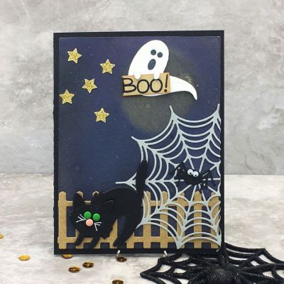 Boo
Halloween2build, Web Die, Fence Die, Blending Brushes, TSOL papers and inks
