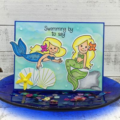 Swimming by to Say...
Mermaid2stamp with dies, seashells2stamp, TSOL papers & inks
