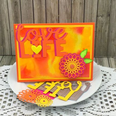 Love Life 
July Kit Club 2018 (Love Life),Fancy Hearts and Spiros Dies, Quarter Flower Dies, TSOL Glossy Paper, Cardstock, Banana, Lemonade and Tangerine Refill Inks
Keywords: fancyheartsandspirosdies