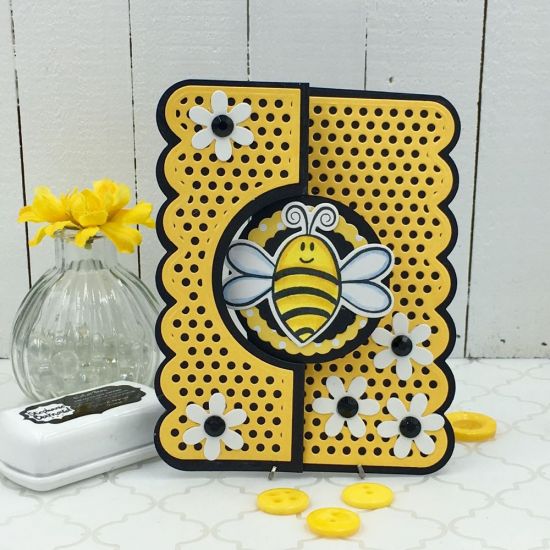Scallop Edge Circle Bee Flip-it
Scallop Edge Flip-it,hive4bees, TSOL Mini Flower Dies, papers and ink
