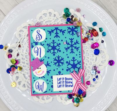 Snowflake Background Die
Snowflake Background Die, snowman2build, upperscript2stamp, Circle Dies, Stitched Tag Dies, TSOL papers and inks 

