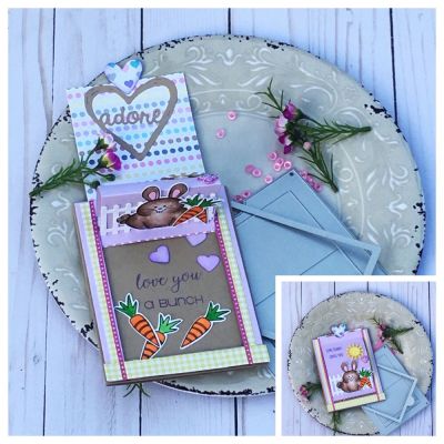 Love You A Bunch Pocket Slider
Pocket Slider Dies, bunnypudgie12, Adore Collection Card Kit, Fence Die,  TSOL papers and ink
Keywords: PocketSliderDies