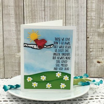Those we Love
sorry4yourloss, Owl Pudgie (tree branch), birdcage2stamp, hot4balloons (sun), Mini Flower Dies, Border Dies, TSOL papers and inks
