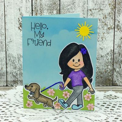 Hello, My Friend
Stephie Doll 1 Stamp/Die Set, TSOL Border Dies, hippo2stamp Die Set, TSOL papers and ink
