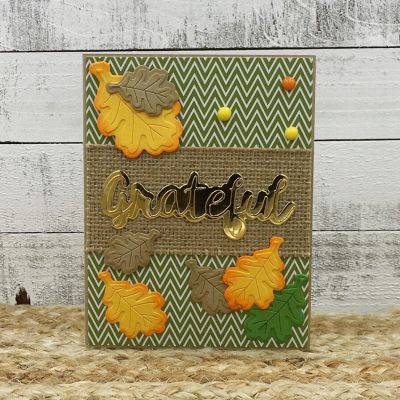 Grateful
leaf dies, Gratefil Kit Club Die, TSOL cardstock, patterned paper and inks

