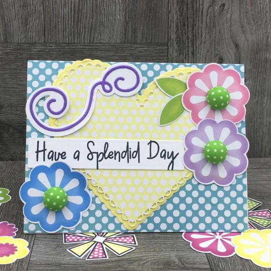Have a Splendid Day
Cut-it Pad with Dies, Scallop Heart Fold-it, Best Wishes Card Kit
